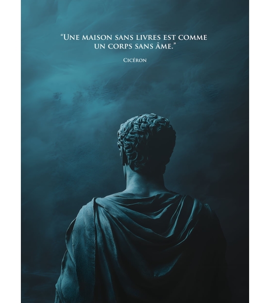Poster Citation Cicéron – Une maison sans livre est comme un corps sans âme